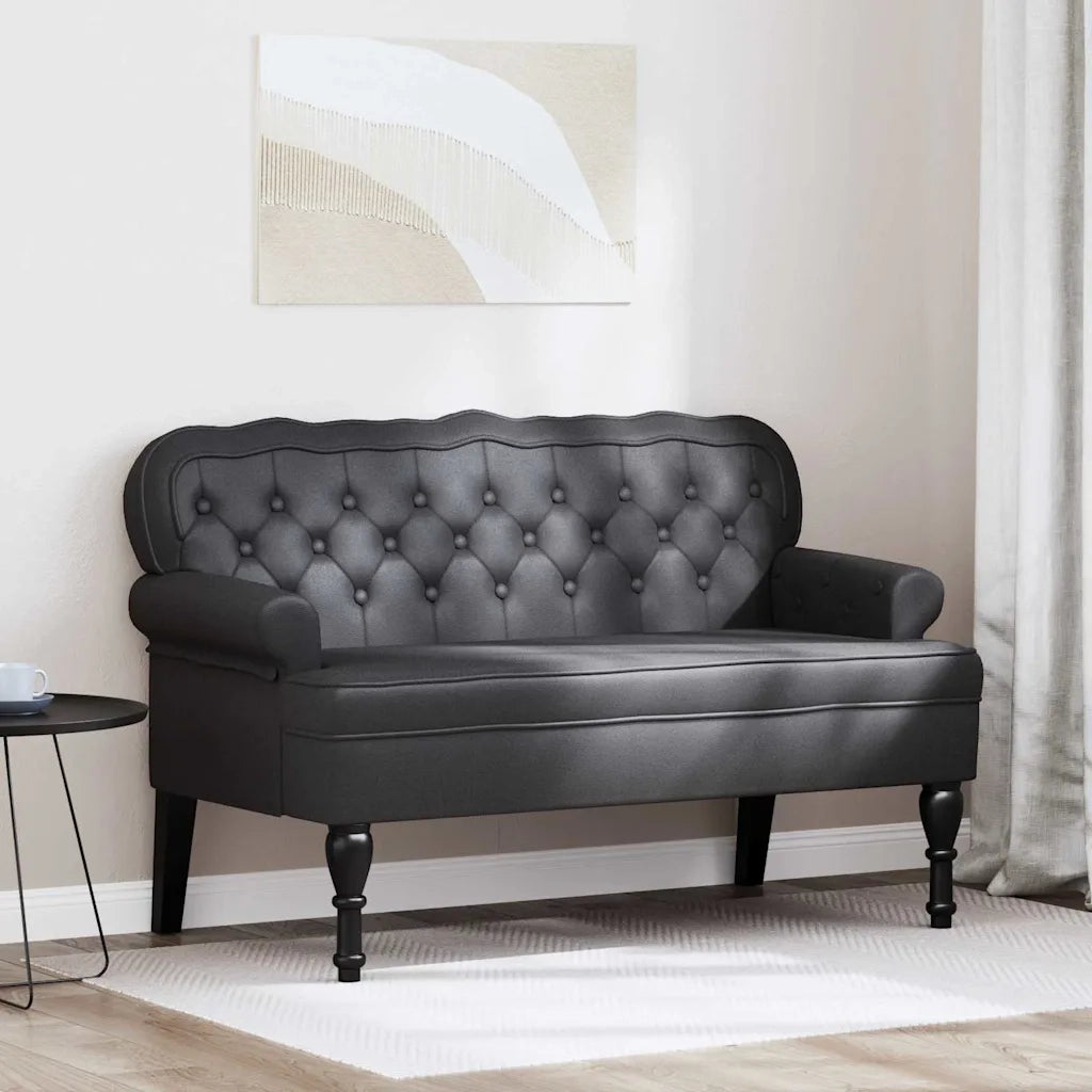 Panca Chesterfield Nero 119,5 x 64,5 x 75 cm Pelle Sintetica CFW8171456