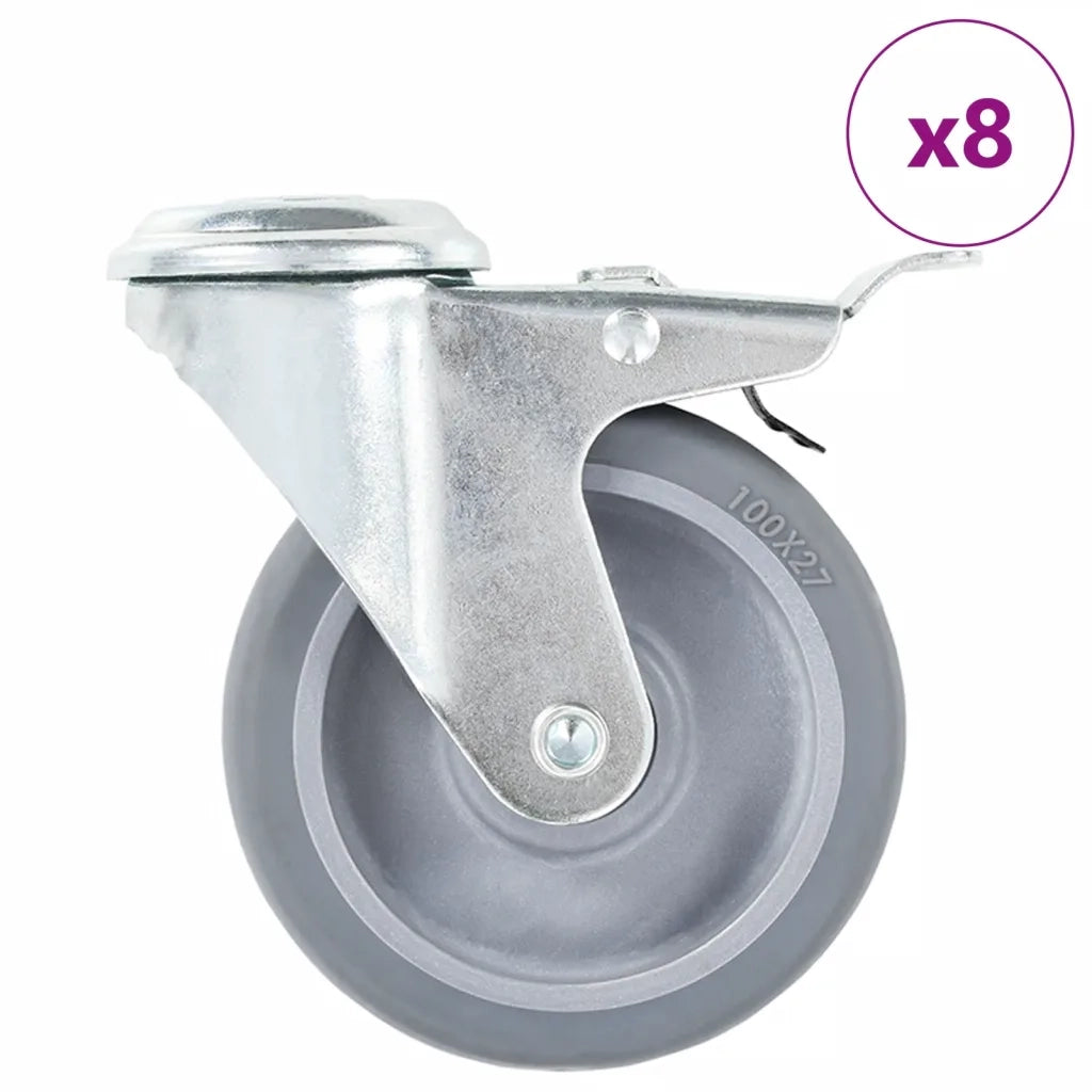 Ruote Girevoli con Foro per Bulloni 8 pz 100 mm cod mxl 63875