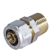 RACCORDO DIRITTO MASCHIO A STRINGERE A CORPO UNICO PER TUBO MULTISTRATO MODELLO 701FP - 1/2 Ø16  - APE