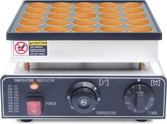Poffertjes elettrici - Fornello per poffertjes - 25 pezzi - Piatto in ghisa.