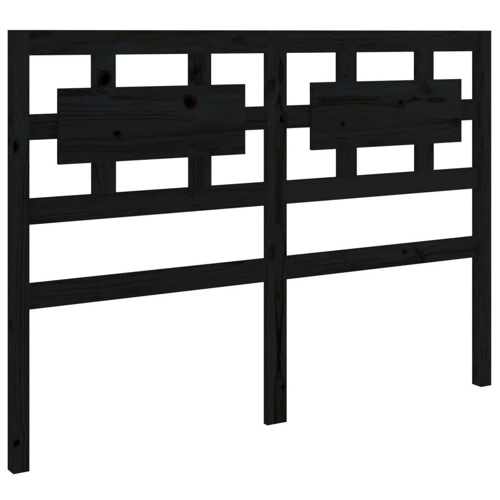 Testiera per Letto-Testata-Testiera Decorativa Nera 125,5x4x100cm in Legno Massello di Pino 716891