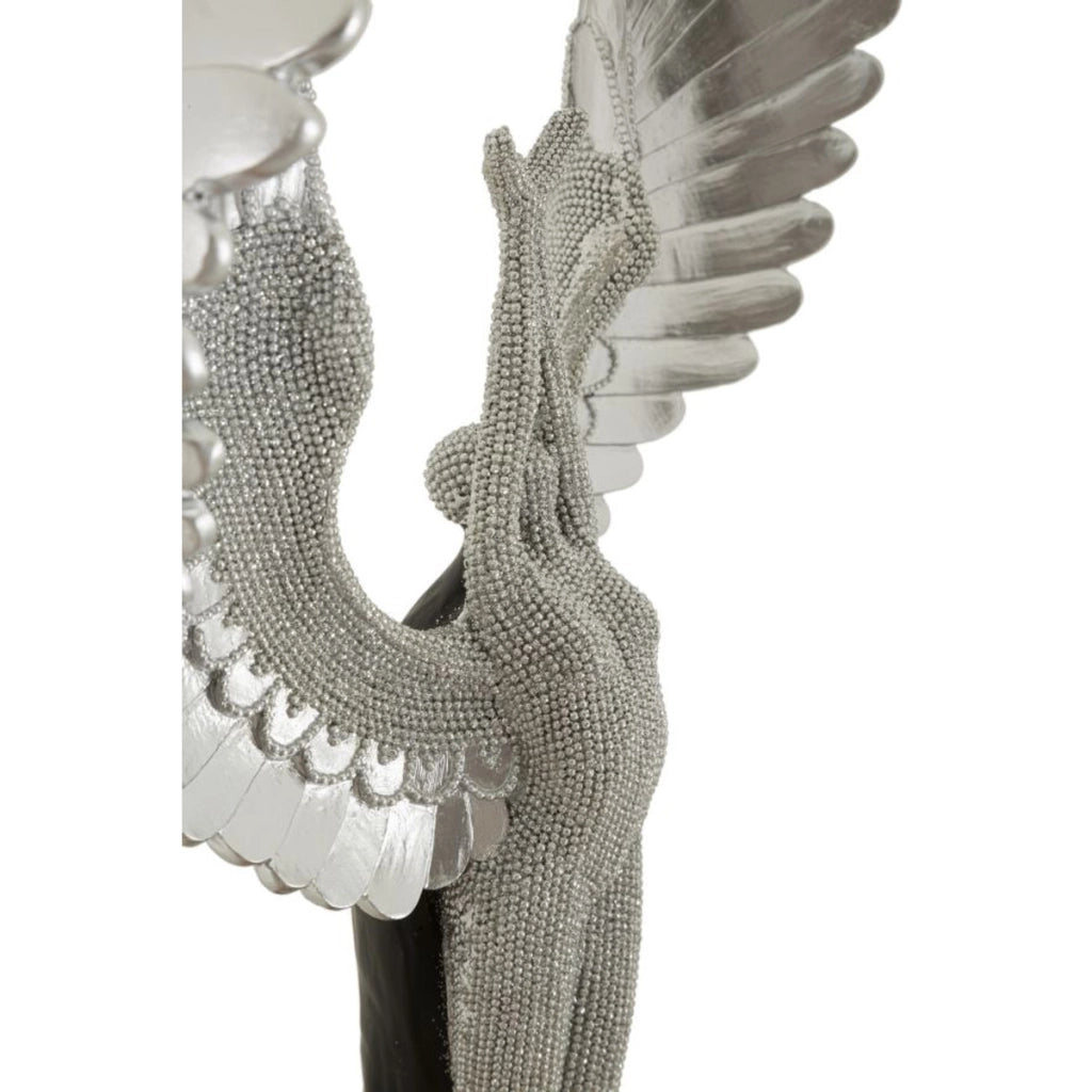 Scultura Fenice, Argento, Poliresina, 26x9x48 cm