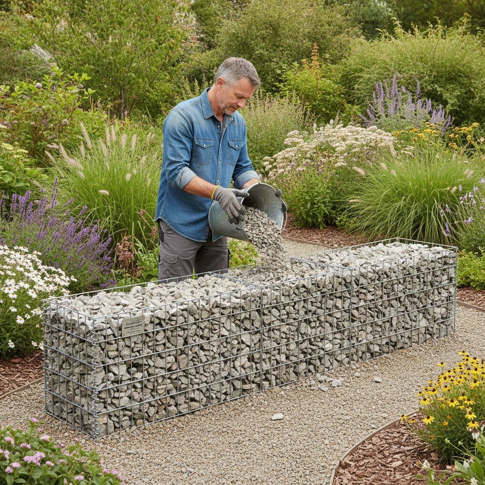 Gabion Raised Bed Galvanized Steel 180x30x30 Cm