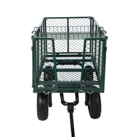 Carrello da trasporto con sponde ribaltabili max 550 kg, incl.telone, per giardino campagna