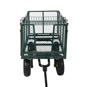 Carrello da trasporto con sponde ribaltabili max 550 kg, incl.telone, per giardino campagna