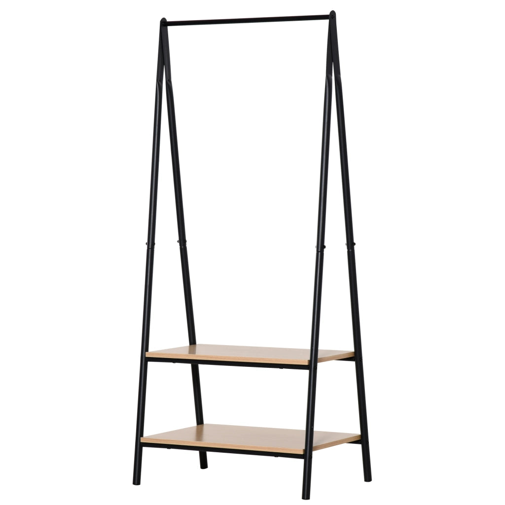 Appendiabiti da terra con scaffali e barra ¨C zephmum ¨C 64x42,5x149cm nero