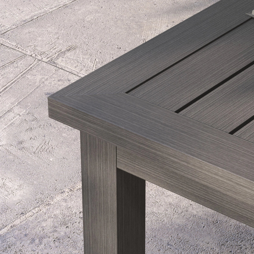 Tavolino rettangolare con piano a doghe ¨C Zephmum ¨C Marrone, Alluminio, 100x60x37 cm
