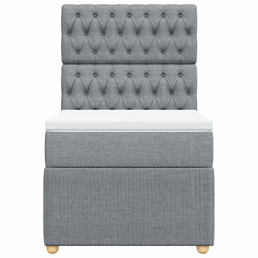 Giroletto a Molle con Materasso Grigio Chiaro100x200 cm Tessuto 3291974