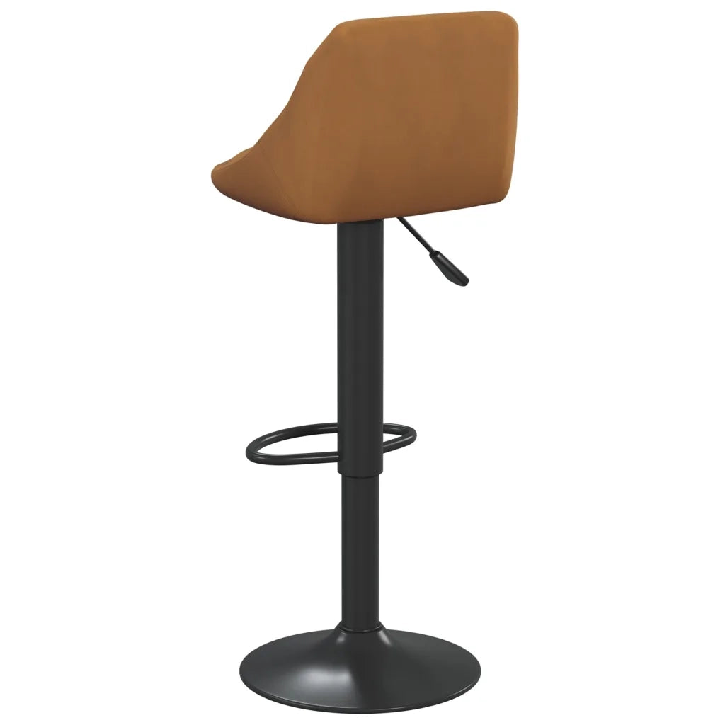 Sgabello da Bar Marrone in Velluto 335336