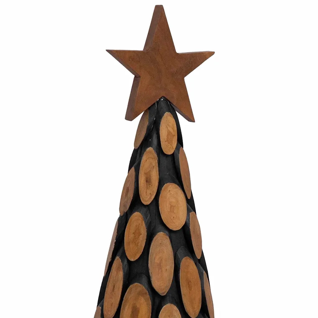 Albero di Natale | Decorazioni natalizie Marrone 149 cm Legno massello di teak