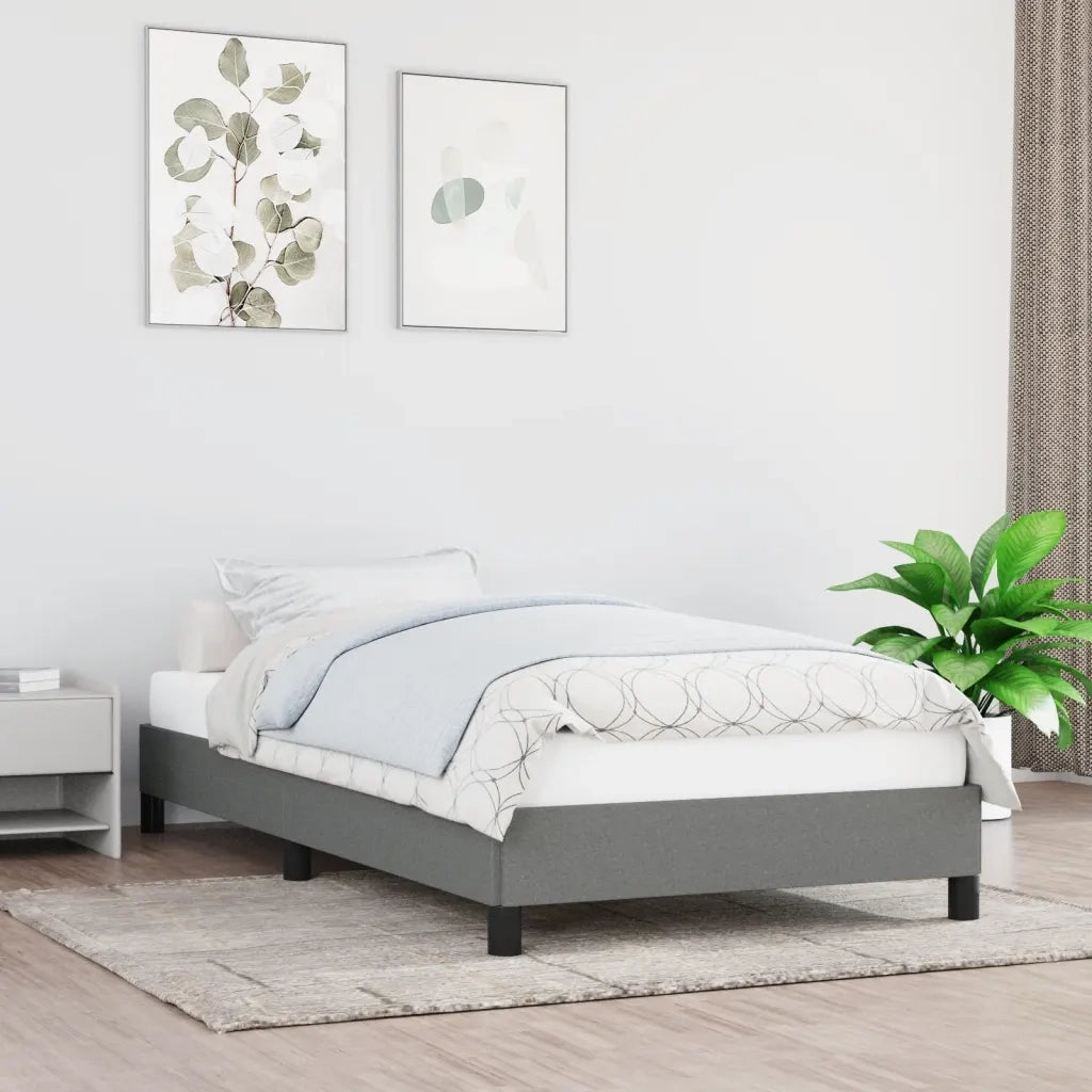 Giroletto senza Materasso Grigio Scuro 90x200 cm Tessuto 346689