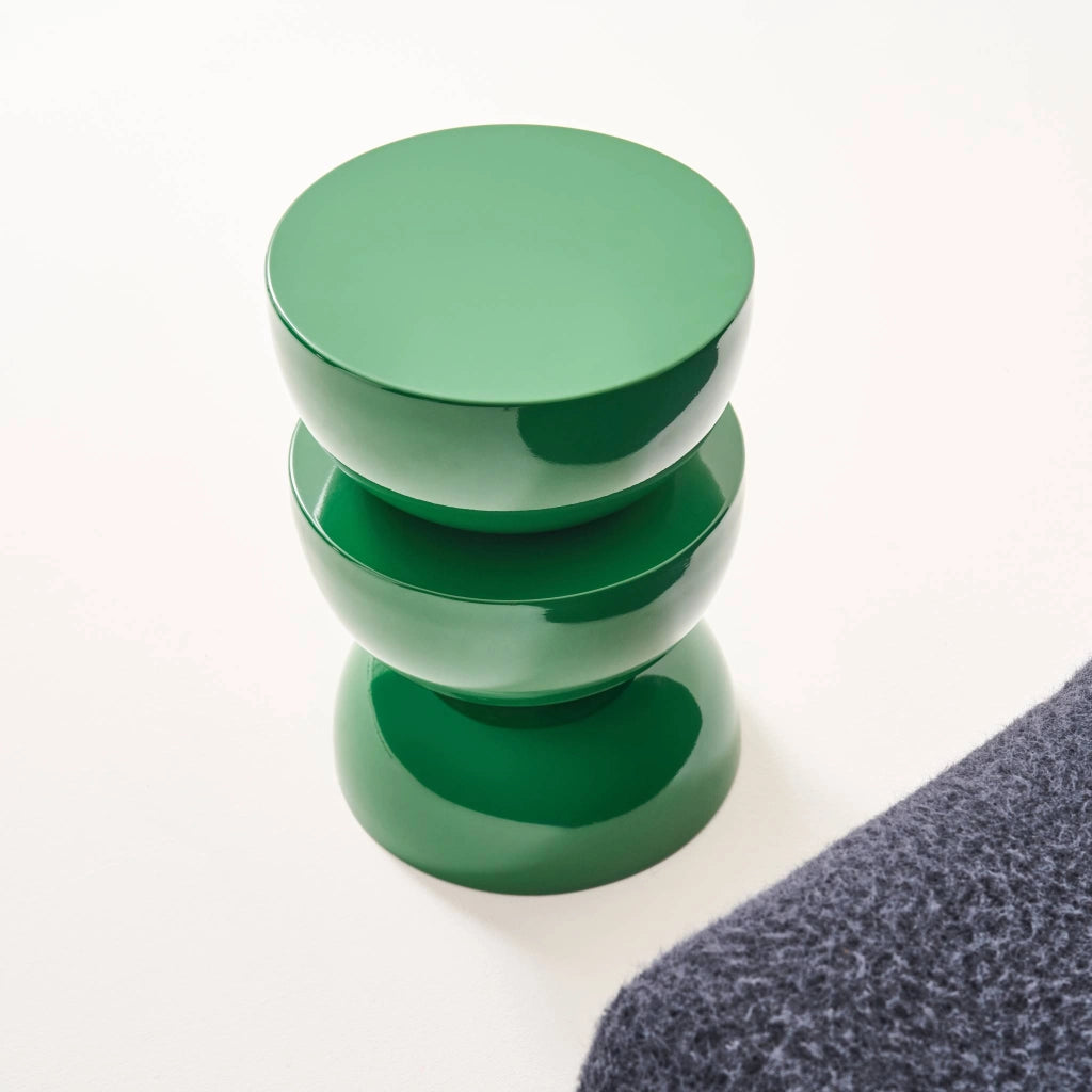 Tavolino in metallo effetto glassy, 46,5cm, verde scuro