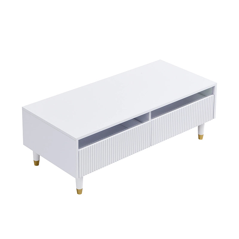 Tavolino da Caffè con 2 cassetti LED e luce multicolore per soggiorno 110 × 50 × 40 cm