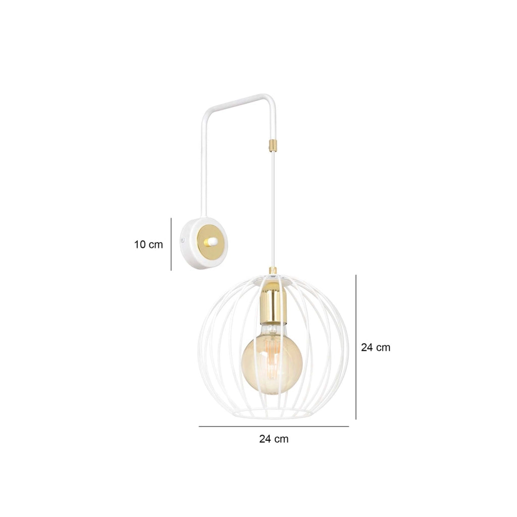 Applique Contemporaneo Omoikane Acciaio Bianco 1 Luce E27 Ip20