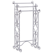 Portasciugamani bianco volutamente afflitto dall'aspetto antico autoportante rack bagno classico vintage