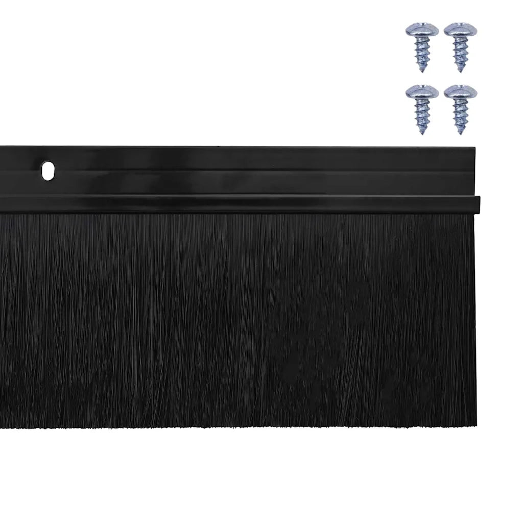 Spazzole per porte a vite 2 pcs Nero 100 cm Lega di alluminio 42019584