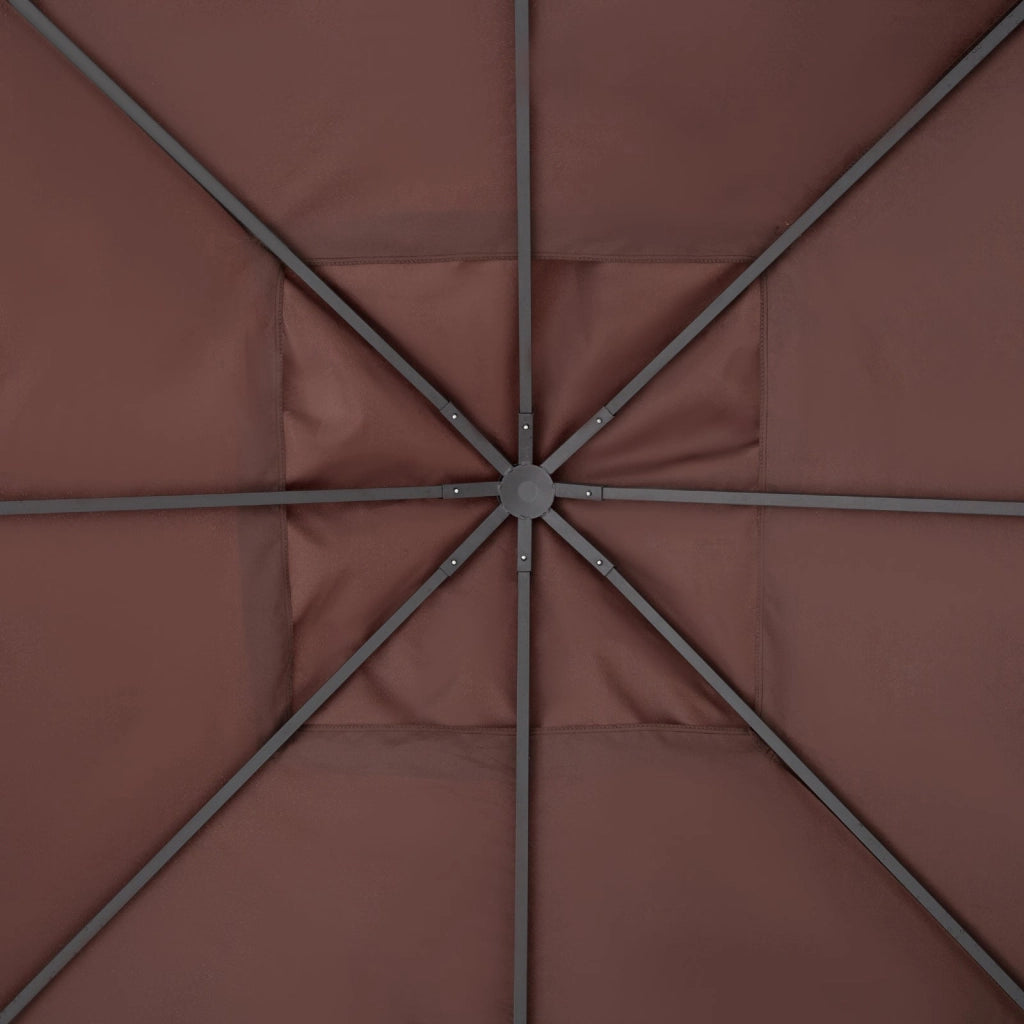 Tetto di Ricambio Gazebo 3x3m in Poliestere Marrone