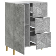 Credenza | Madia | Buffet da pranzo | Armadio da pranzo Grigio Cemento 66 x 34,5 x 90 cm Legno ingegnerizzato