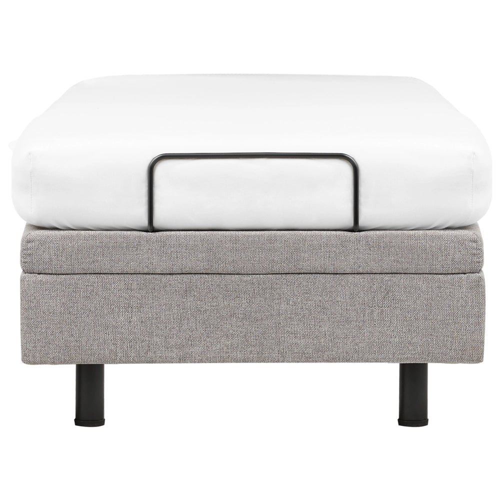 Letto elettrico singolo tessuto grigio chiaro regolabile con telecomando senza testiera 90x200 cm stile moderno