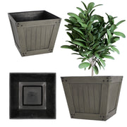 Vaso da fiori KADAX, quadrato, 30 cm, per balcone o terrazzo, grigio.