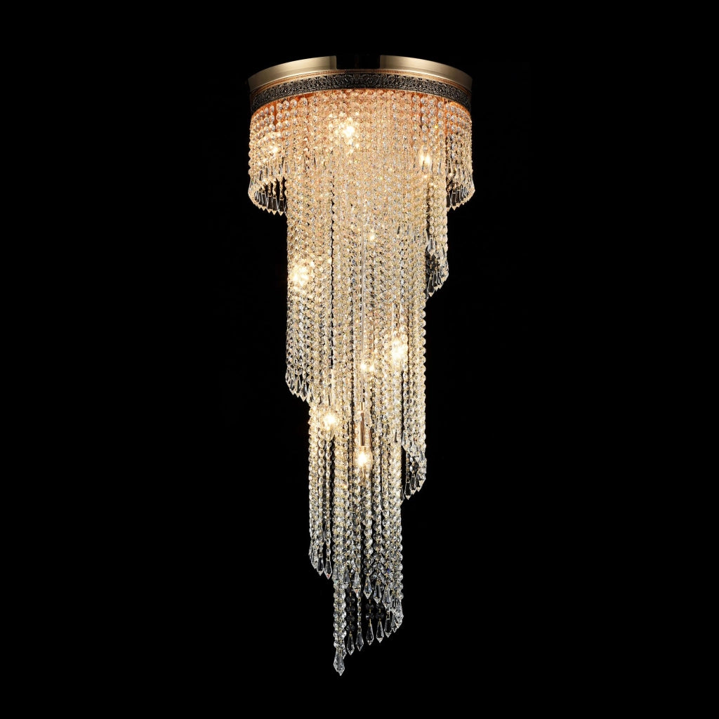 Maytoni Plafoniera contemporanea Cascade 12 luci E14 oro metallo diffusore vetro