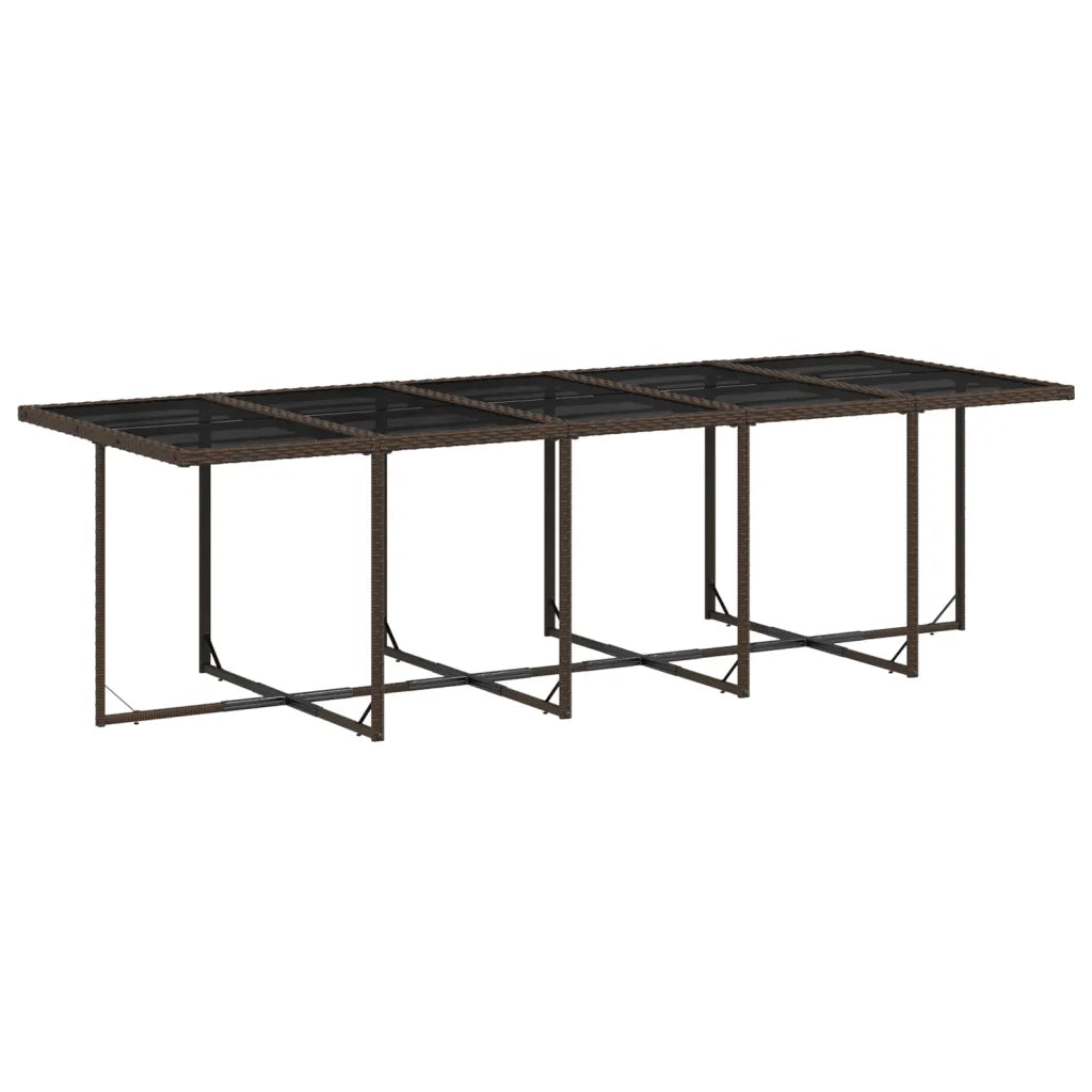 Set da Pranzo da Giardino 15 pz con Cuscini Marrone Polyrattan 3278000