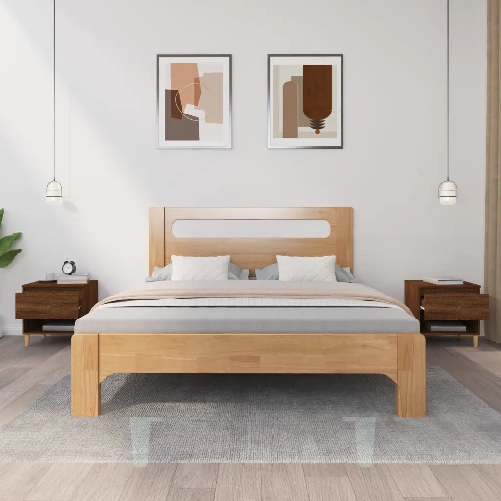 Comodini 2 pz-Set di 2 Tavolino da notte Rovere Marrone 50x46x50 cm in Legno Multistrato