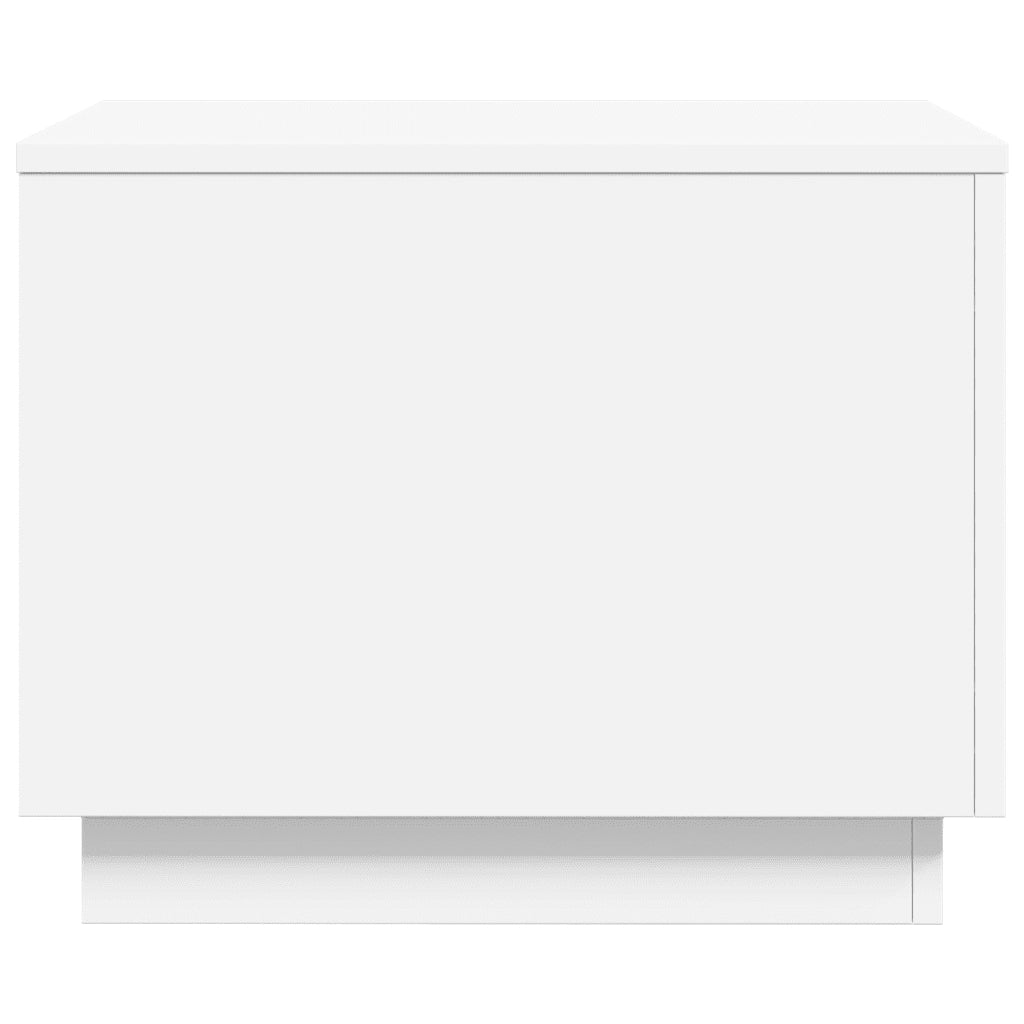 Tavolino da Salotto con Luci LED Bianco 50x50x40 cm