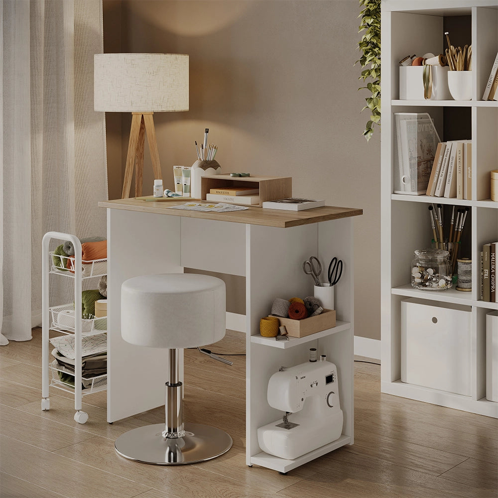 Vicco Scrivania con ripiani Bianco/Artisan 80 x 40 cm