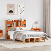 Letto Libreria senza Materasso Marrone Cera 135x190 cm in Pino 3323985