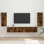 Set mobile TV 4 pcs Rovere fumé Legno multistrato
