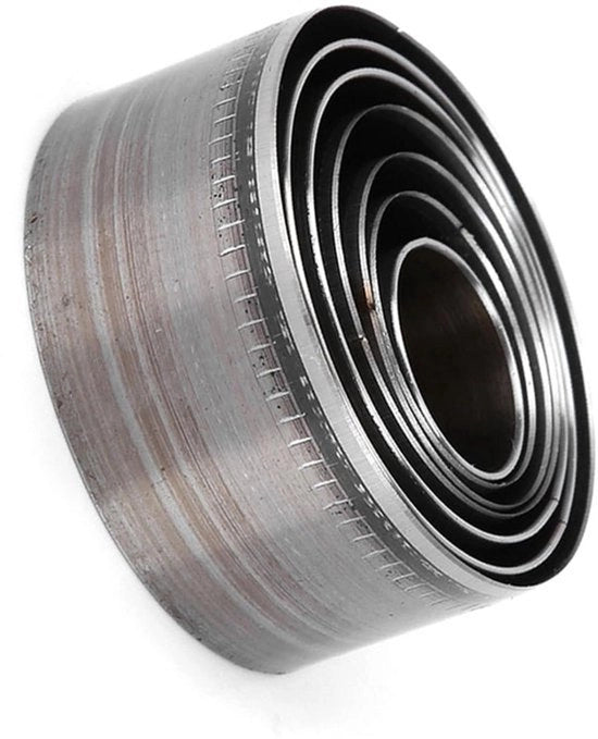 Set di punzoni in pelle da 7 pezzi - 20-50 mm punzoni circolari con lama da affilare in scatola di ripristino per artigianato in pelle