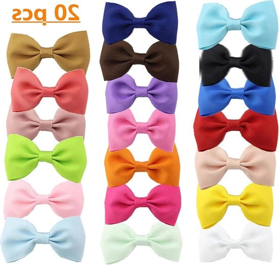 Spilleterne Premium per bambine - 20 colori - Nastro grosgrain - Spilleterne a forma di coccodrillo per bambini e cani