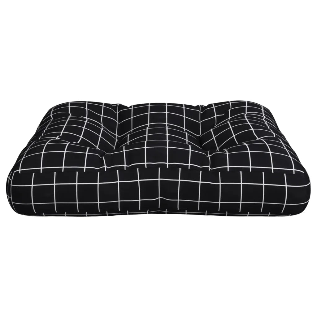 Cuscino per pallet | Cuscini per sedie Motivo a Quadri Nero 60x60x12 cm in Tessuto