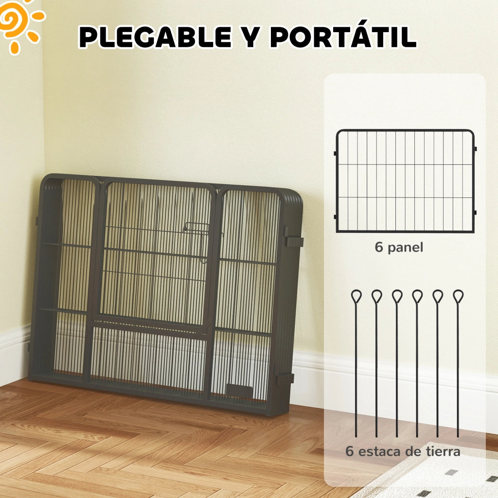 Recinto per Cani ¨C zephmum ¨C Nero 6 Pannelli 60 cm