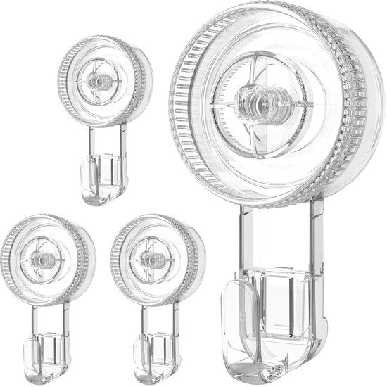 Suction Hooks - Peso Pieno - Herbruikbaar e Idrorepellente - 4 Pezzi - Ideali per Bagno e Cucina - Zanzariere Robuste