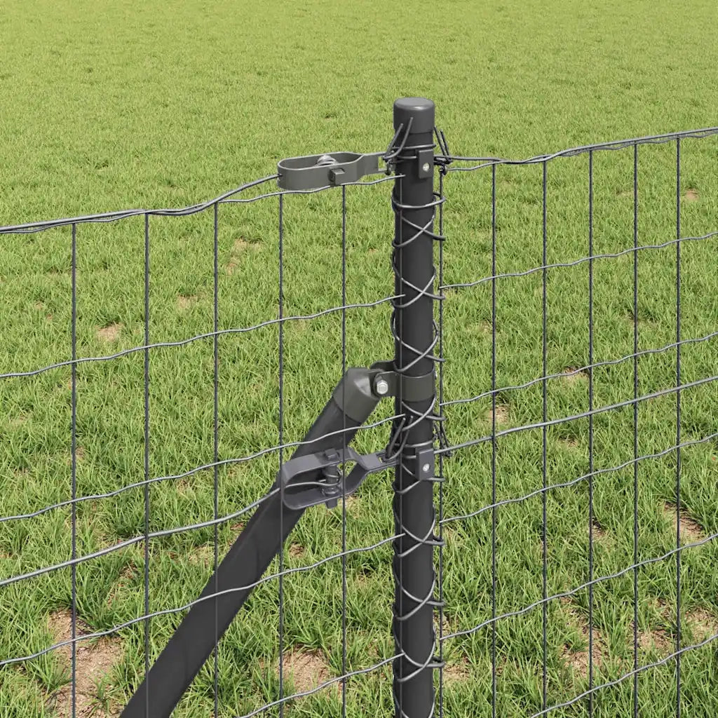 Recinzione con Posto Grigio 0,6 x 50 m Acciaio e PVC 3350431