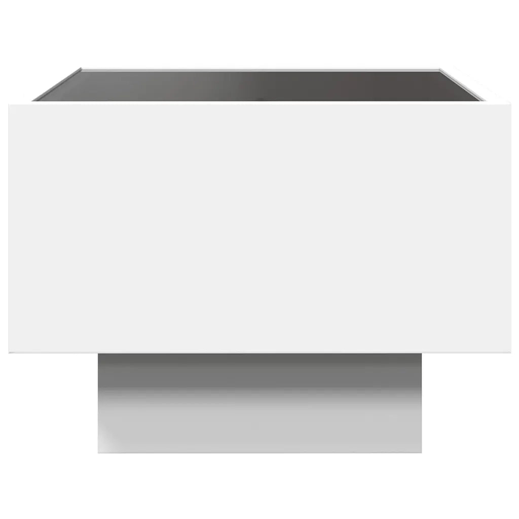 Tavolino con LED Bianco 40x40x30 cm in Legno Multistrato 847497