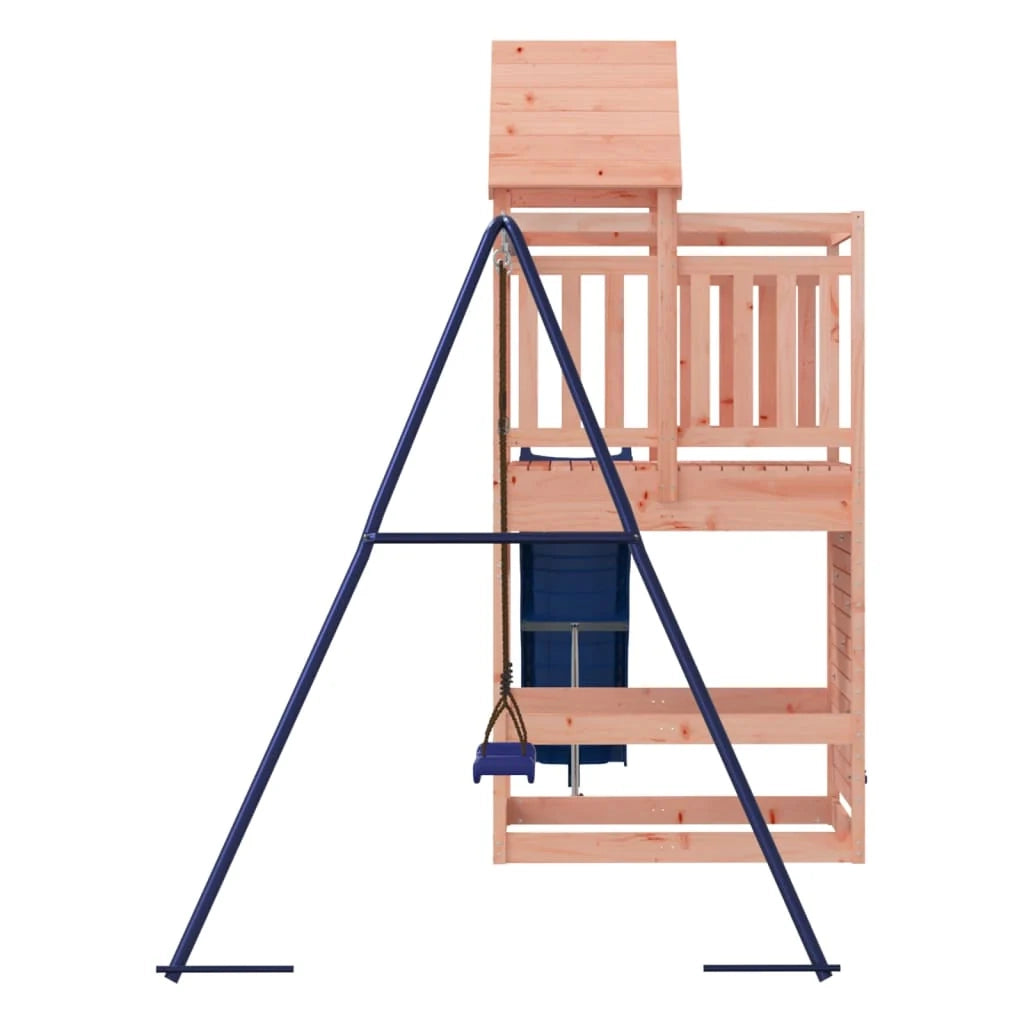 Area giochi all'aperto con altalene scivolo e robuste strutture per arrampicarsi  attrezzatura da gioco da giardino 454 x 199 x 249 cm legno massello di abete Douglas 02_0004931