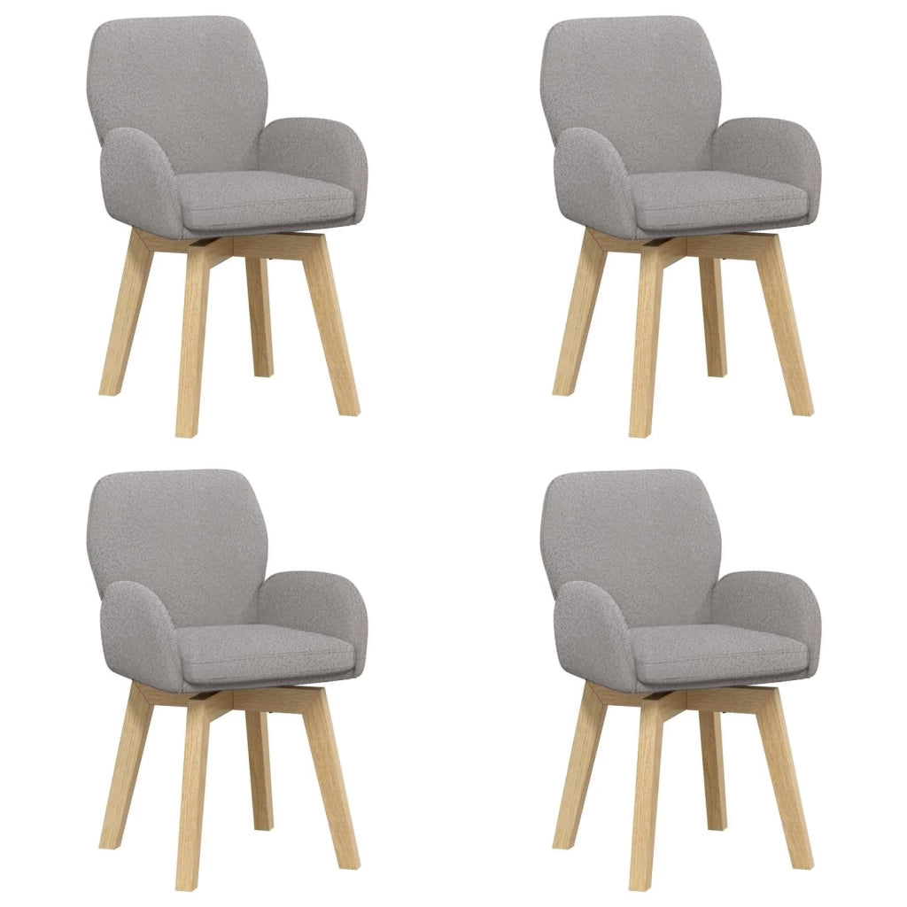 Sedie da pranzo girevoli 4 pcs Bouclé Grigio Chiaro 3428283