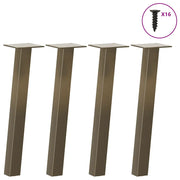Gambe per tavolino da caffÃ¨ 4 pz in acciaio naturale 42 cm Acciaio