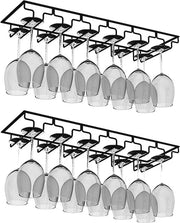 Rack per Vino da Sotto il Cassetto con 6 Posizioni e 12 Coppe - Set di 2 Pacchi