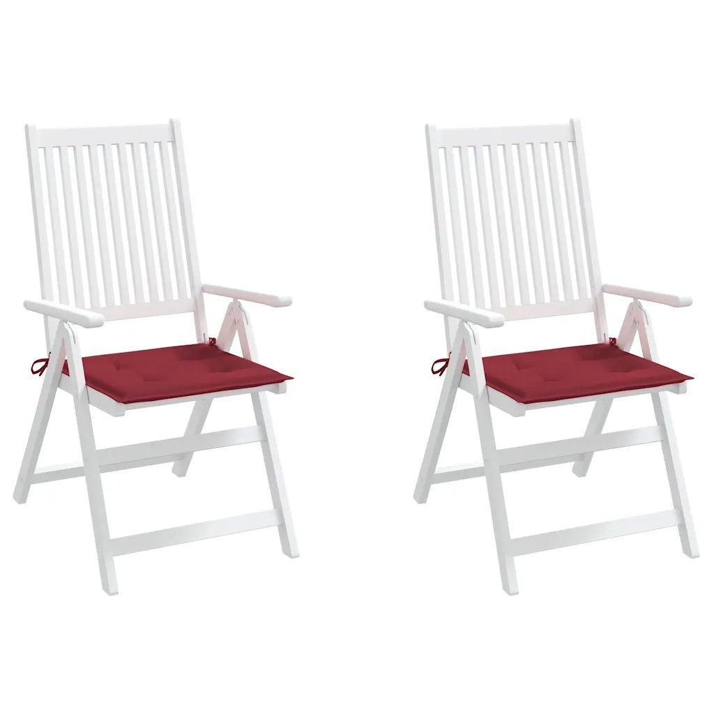 Cuscini per Sedia 2 pz Rosso Vino 40x40x4 cm in Tessuto Oxford