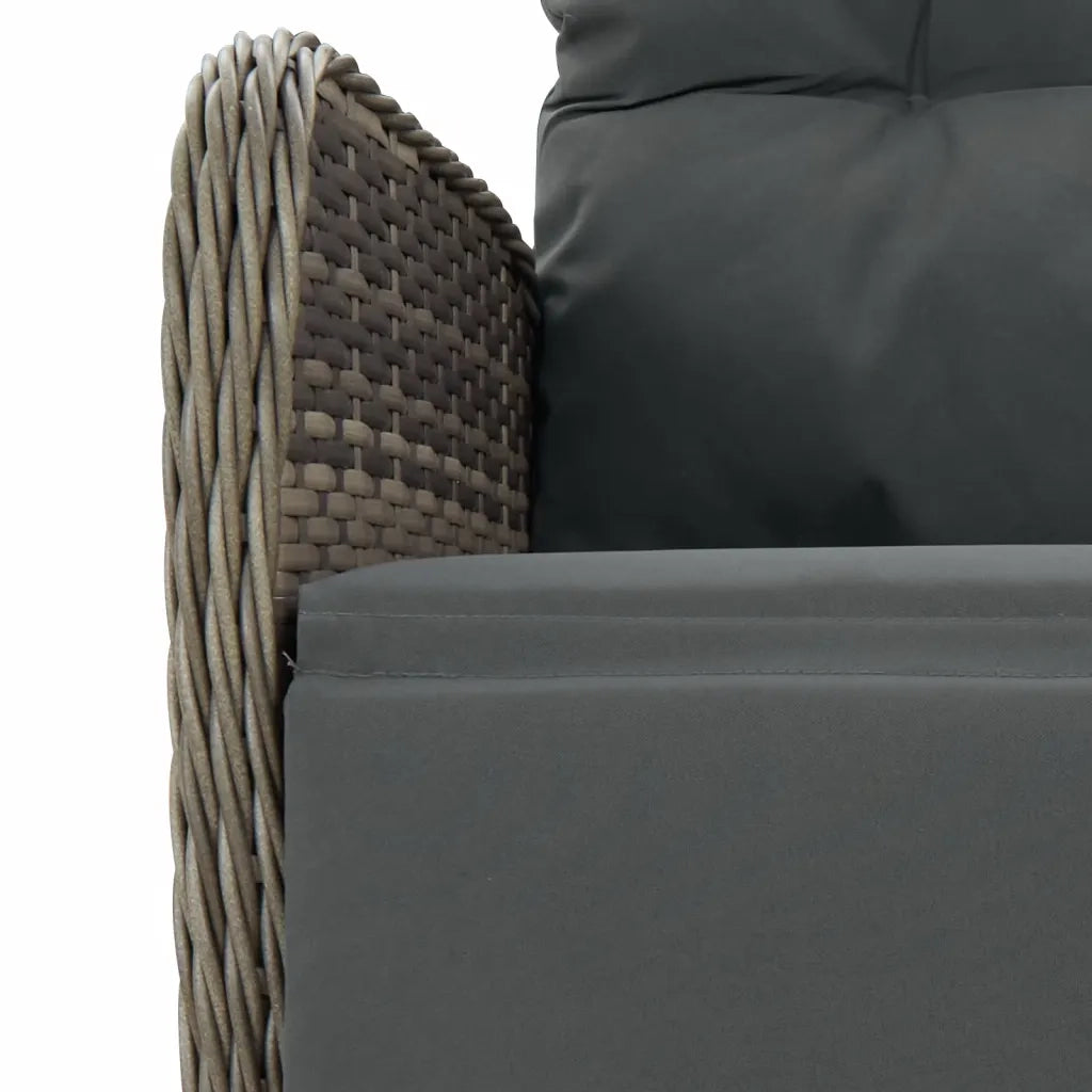Set da Pranzo da Giardino 7 pz con Cuscini in Polyrattan Grigio 3213532