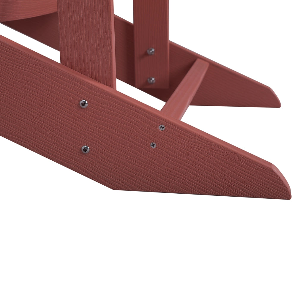 Sedia da giardino in plastica rossa in legno resistente agli agenti atmosferici in stile moderno