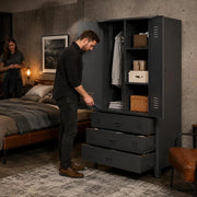 Industrial Wardrobe, Anthracite, 90x50x180 Cm, Metal