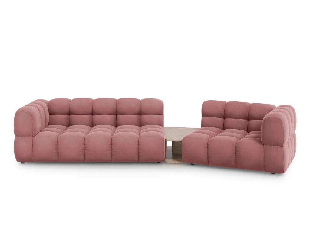 Cosmopolitan Design - Divano modulare destro "Sky" 3 posti in velluto salmone 