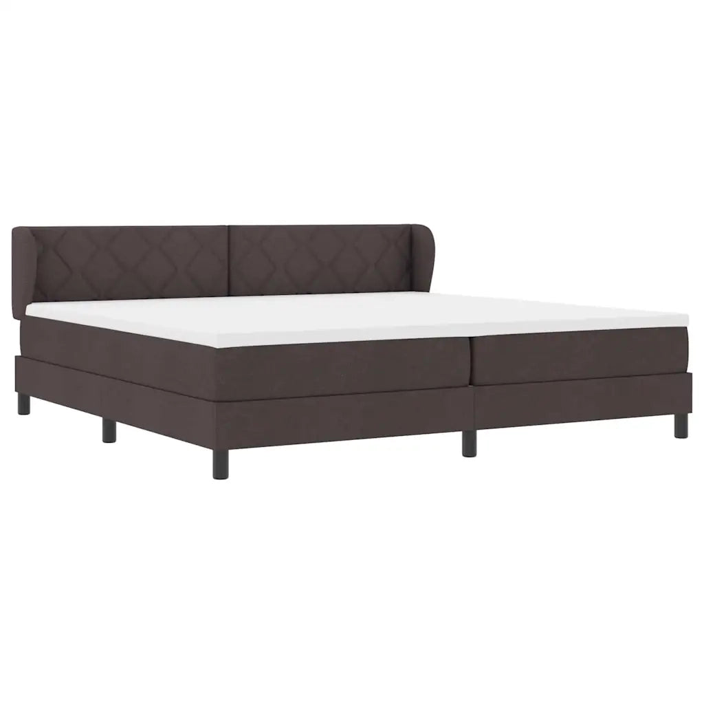 Letto a molle con materasso Marrone Scuro 200 x 200 cm Tessuto 3340111