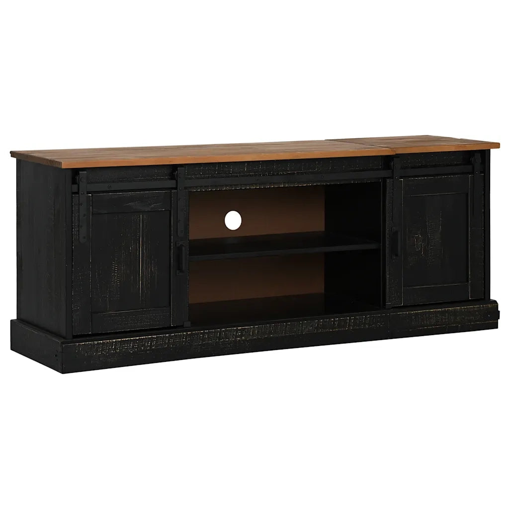 Mobile Porta TV HALDEN 2 Ante Scorrevoli Nero 150x40x60 cm 4018416