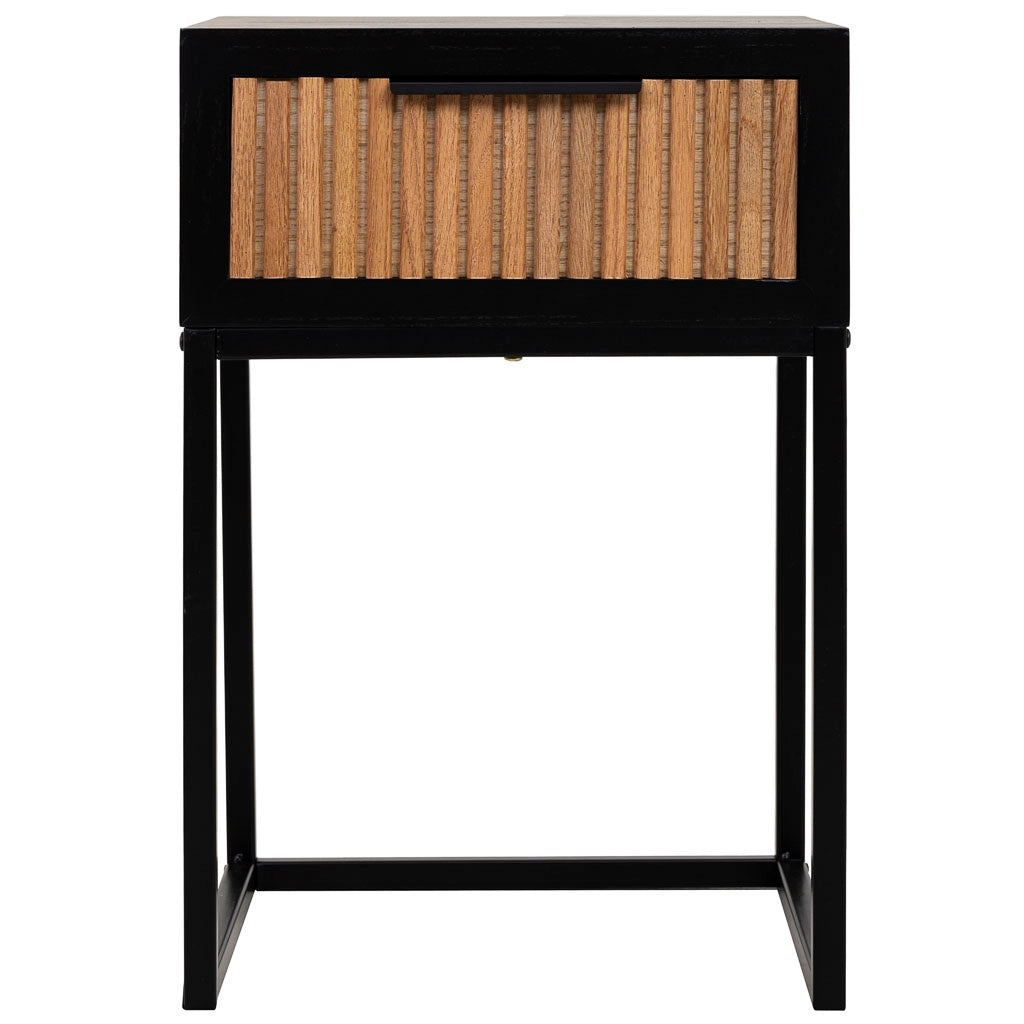 Comodino in legno e metallo 1 cassetto 40x36x60